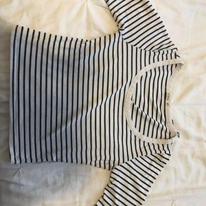 Striped 3/4 sleeve top/tee